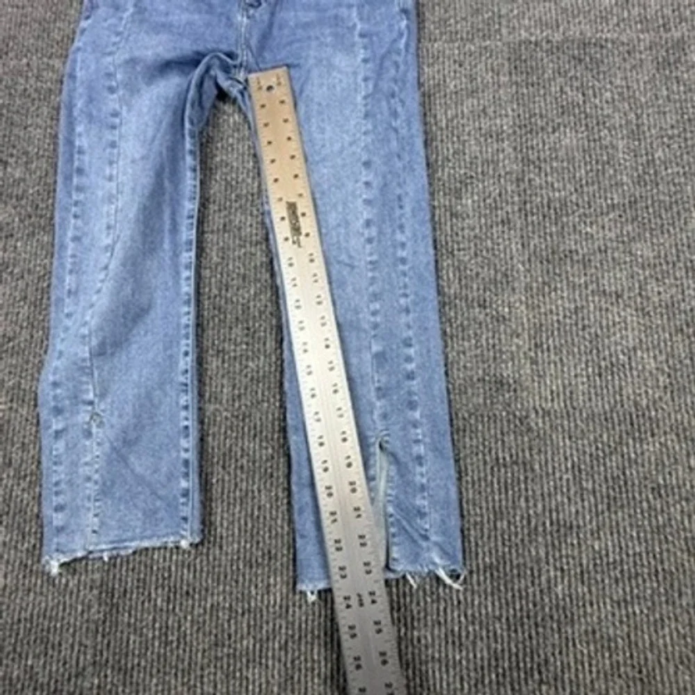 Urban Revivo Womens Blue High Rise Split Hem Straight Leg Jeans Size US 6